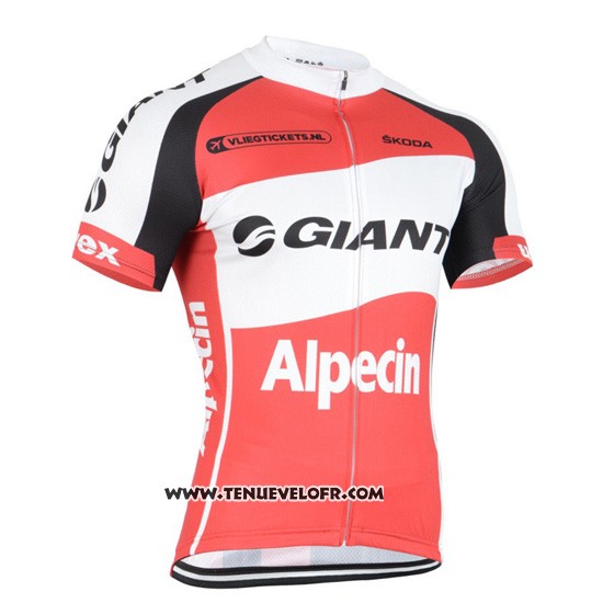 2015 Maillot Ciclismo Giant Alpecin Rouge et Blanc Manches Courtes et Cuissard
